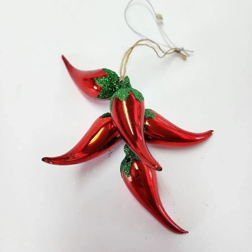 Red Chili Peppers Ristra Christmas Ornament